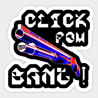 Click Pow Bang Punchado Shotgun, v. White Text Sticker